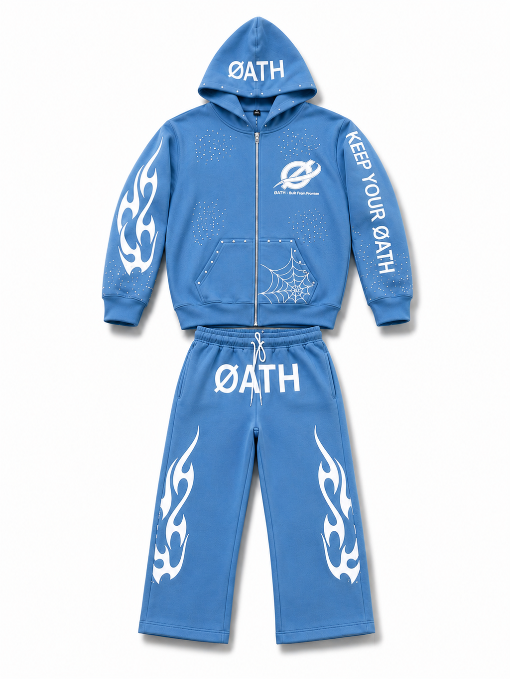ØATH Premium Zip Hoodie Set light blue