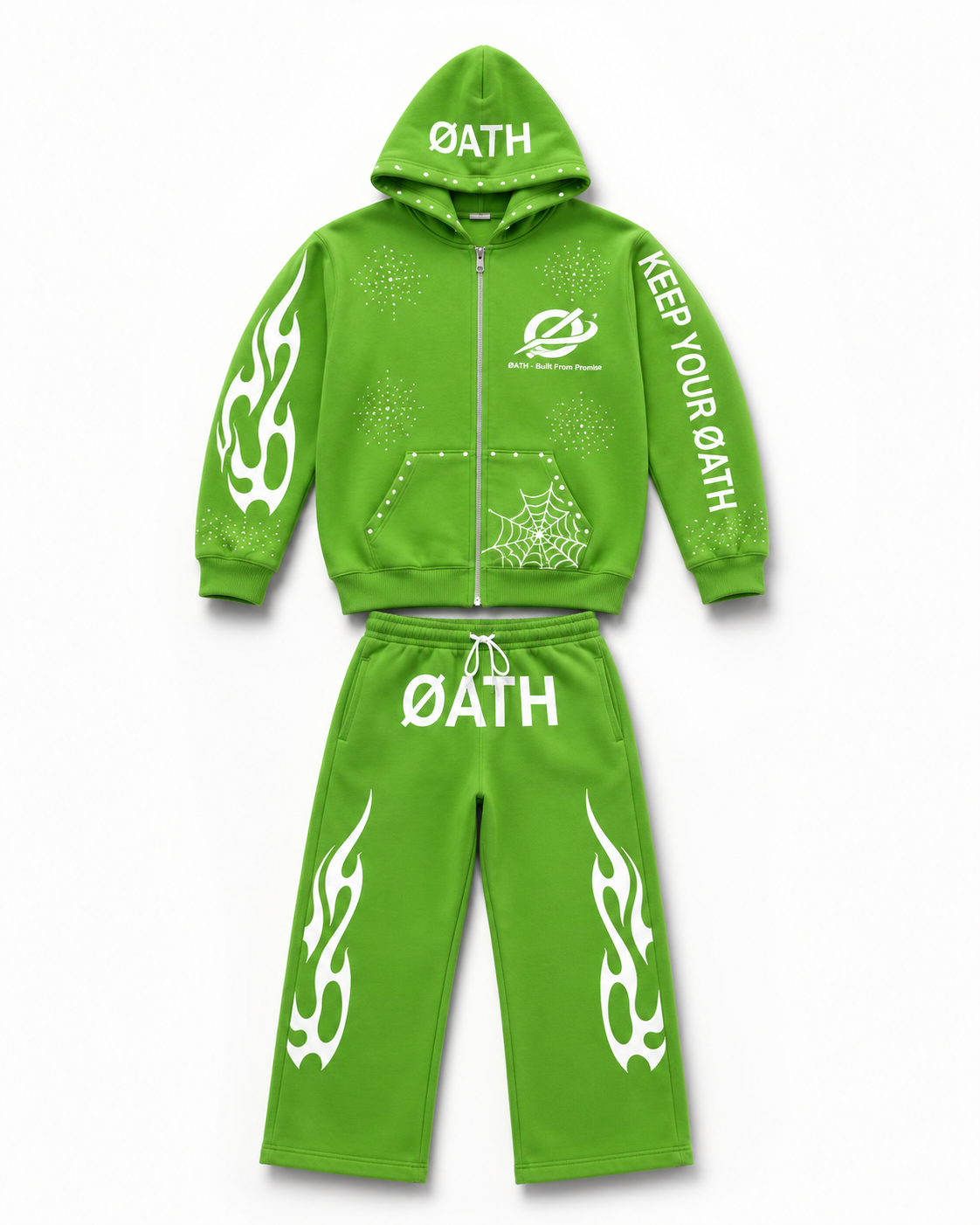 ØATH Premium Zip Hoodie Set - green