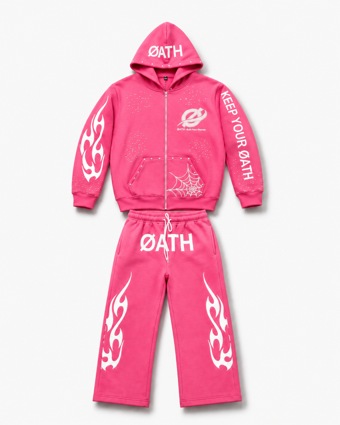 ØATH Premium Zip Hoodie Set pink
