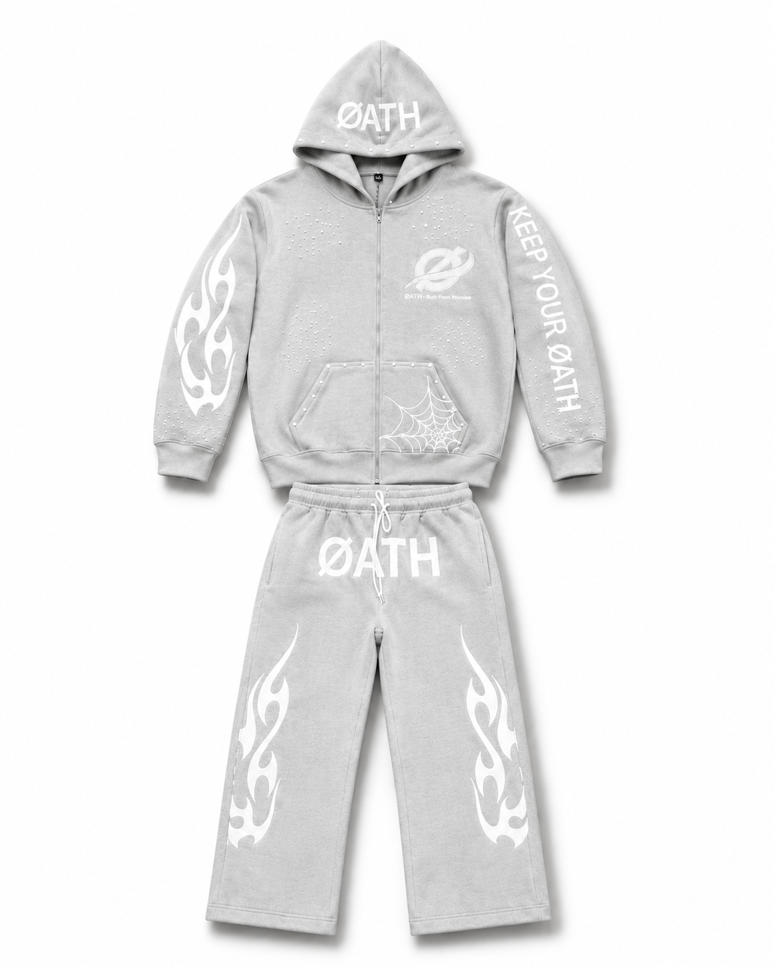 ØATH Premium Zip Hoodie Set gray