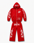 ØATH Premium Zip Hoodie Set - Red