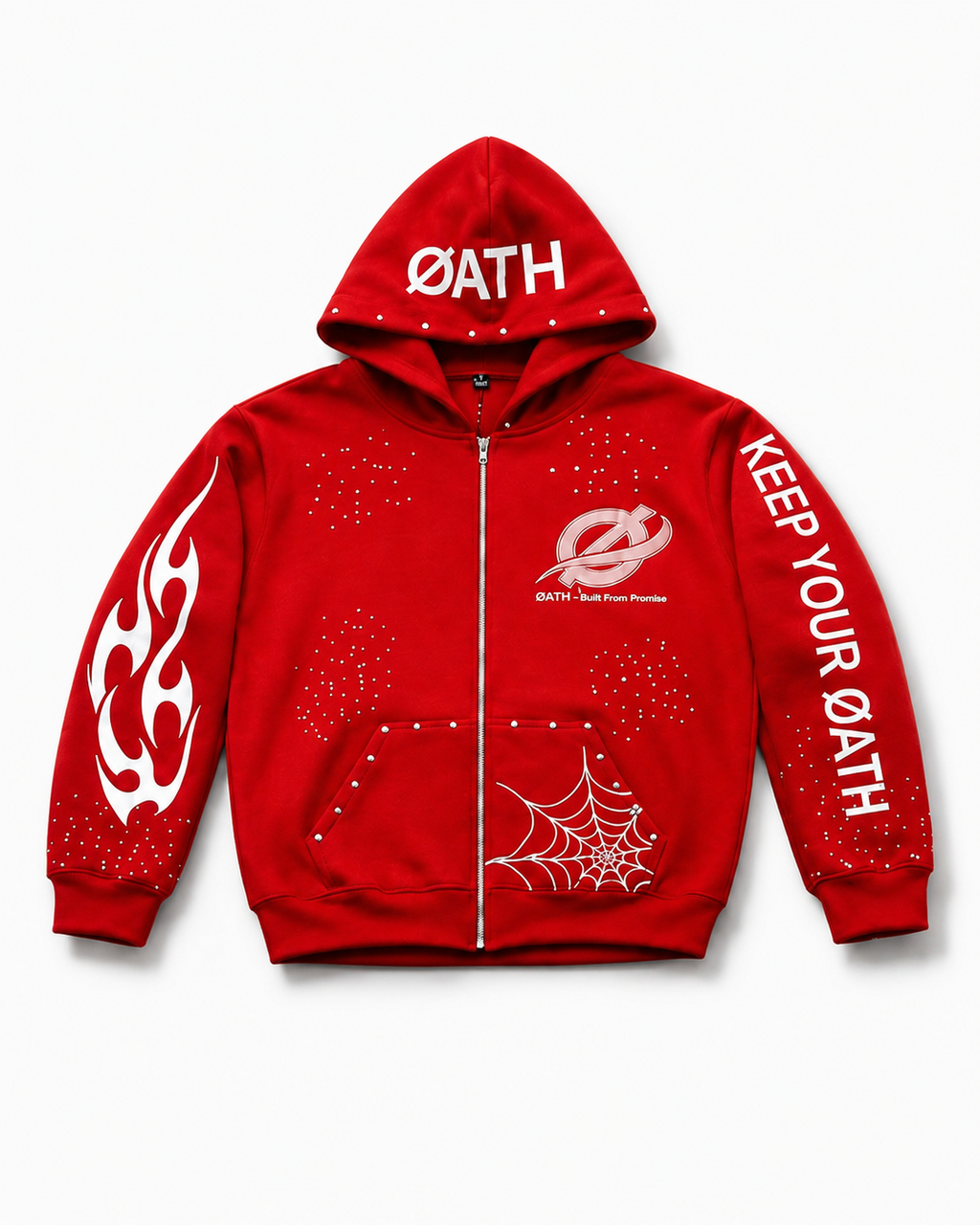 ØATH Premium Zip Hoodie Set - Red