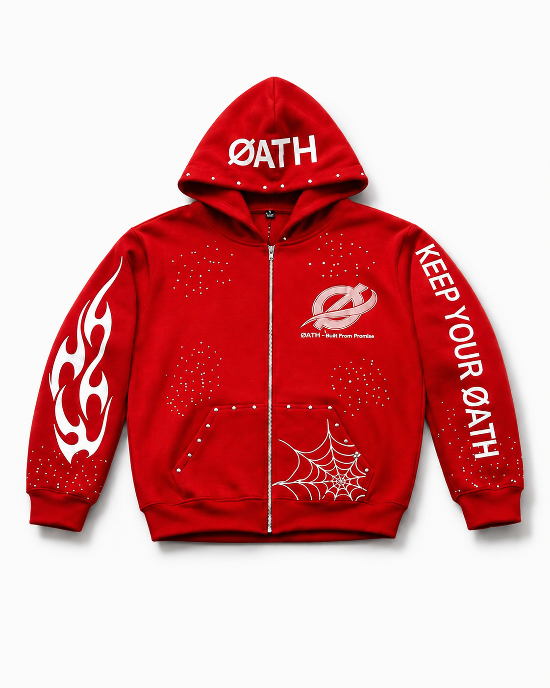 ØATH Premium Zip Hoodie Set - Red